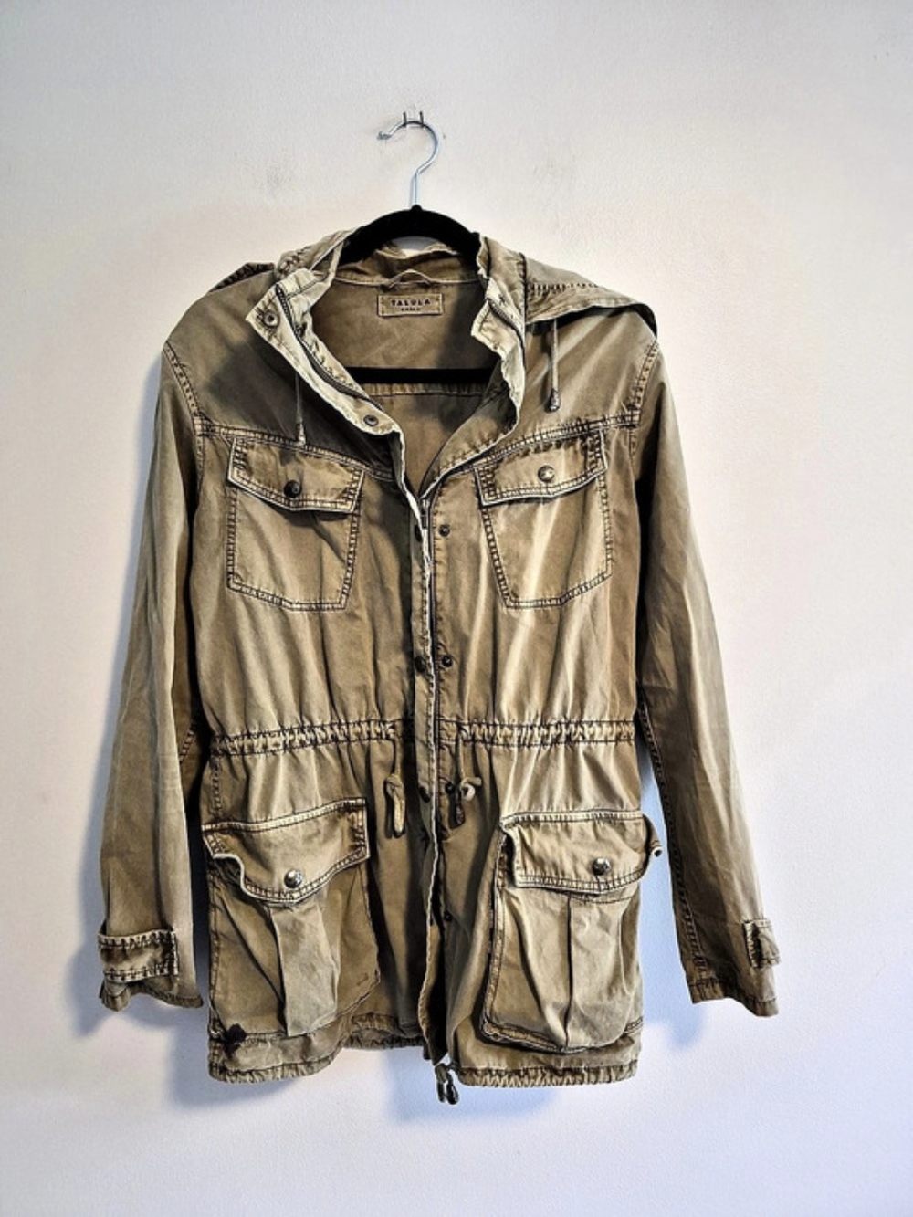 Talula For Aritzia Small Greenish-tan Zip Up Army Utility Fall Spring Jacket